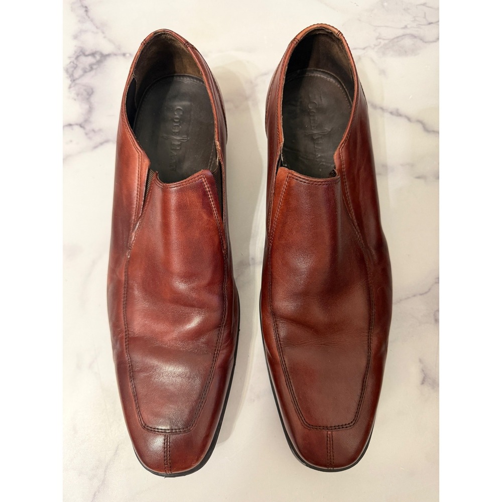 Cole Haan Mens Brown Leather Nike Air Slip On Loafers Comfort Dress Shoes EUC 13
